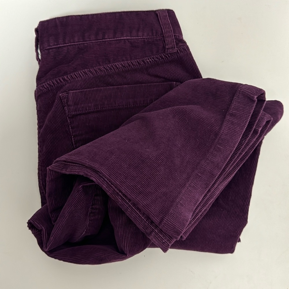 American Eagle Outfitters Matchstick Corduroy Pants Size 28R Deep Purple Stretch
